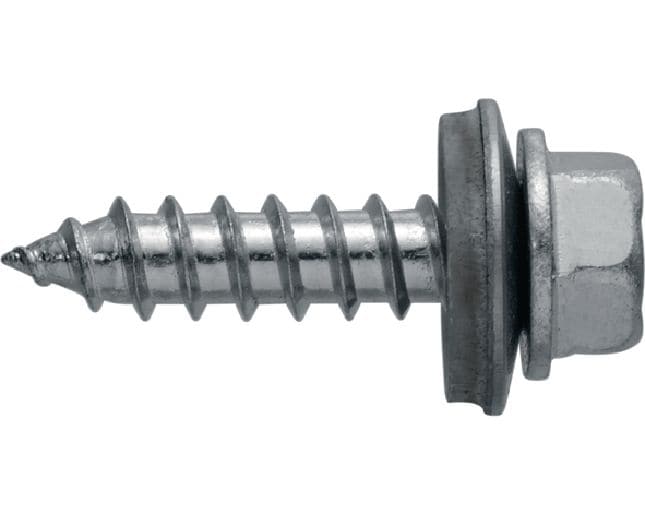 S-MP 53 Z zelftappende schroeven Zelftappende schroef (verzinkt koolstofstaal) met 16 mm sluitring voor bevestiging op houten framewerk of dun staal/aluminium