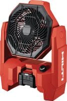 KCF 4-22 accuventilator voor de bouwplaats Krachtige ventilator voor de bouwplaats met een accu die de hele dag meegaat, roterende kop en ophanghaken voor het koelen en ventileren van werkplekken (Nuron accuplatform)
