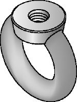 Verzinkte oogmoer DIN 582 Verzinkte oogmoer conform DIN 582 met ring in kop om haken aan te bevestigen