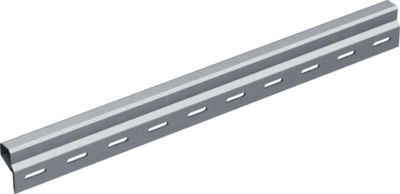 MFT-MTS-beugelrails Beugelrails voor het prefabriceren en monteren van verticale houten bekledingspanelen aan aluminium onderconstructies voor geventileerde gevels