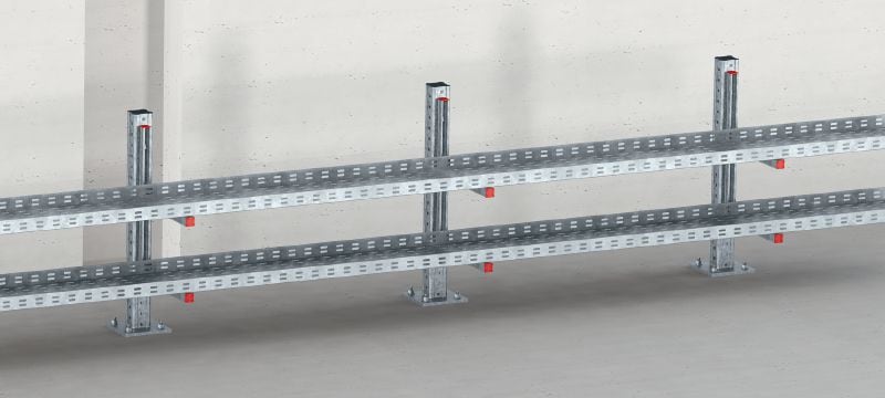 MIC-MI/MQ M8 Thermisch verzinkte (HDG) verbinder voor de parallelle bevestiging van MQ-veerprofielen aan MI-draagbalken Toepassingen 1