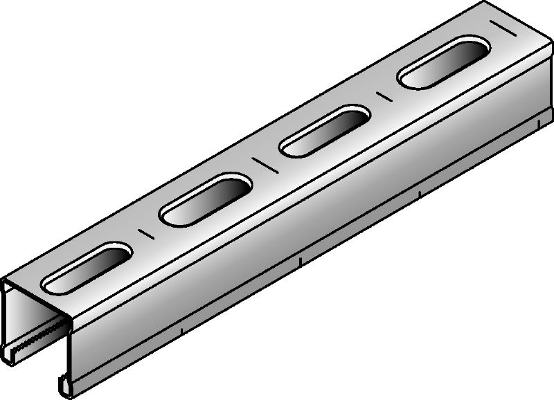 MM-C-30 kanaal Verzinkte 30 mm hoge MM-steunrails voor lichte toepassingen