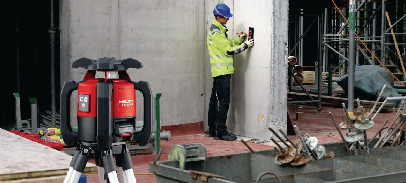 PR 2-A12 roterende laser voor buiten nivelleren Robuuste roterende buitenlaser voor horizontaal nivelleren Toepassingen 1