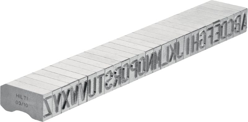 X-MC S 8/10 markeringsstempels voor staal Brede letters en cijfers met scherpe rand, voor het stempelen van identificatiemarkeringen in metaal