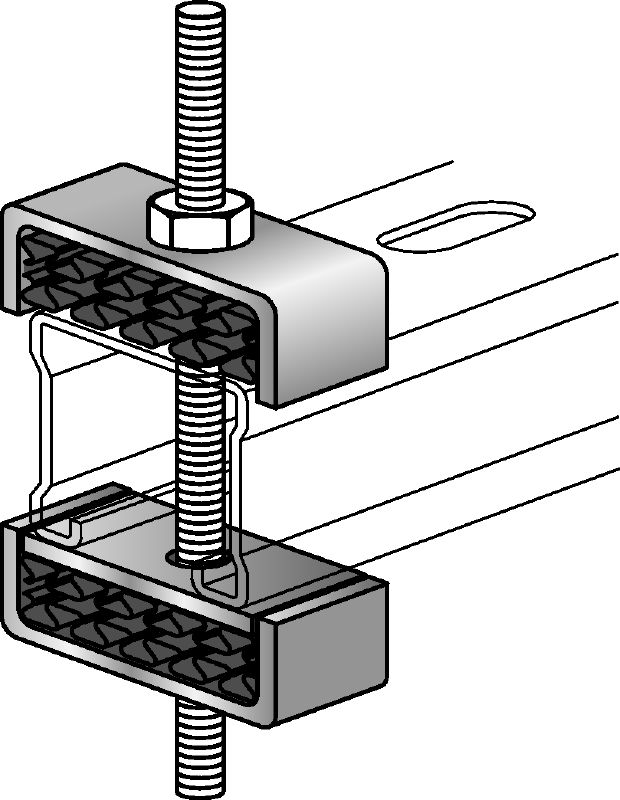MAC-P33 akoestische isolatieset Verzinkte akoestische isolatieset voor MQ-steunrails