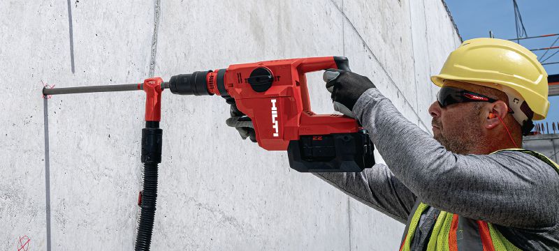 TE 50-22 accuboorhamer Compacte en snoerloze SDS Max (TE-Y) accu boorhamer met lichter gewicht, meer vermogen en minder trillingen voor boren en hakken in beton (Nuron-accu) Toepassingen 1