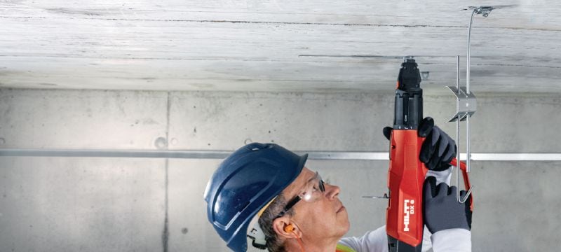 X-SCO/N clip voor verlaagde plafonds Clip voor verlaagd plafond om plafondhanger snel, gemakkelijk en zonder boren te verankeren in beton Toepassingen 1