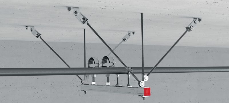 MT-S-CH seismisch stangscharnier Verzinkte voorgemonteerde draadstangbeugelverbinding met verhoogde laadcapaciteit voor montage op basismateriaal Toepassingen 1