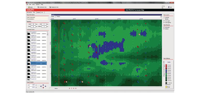 PROFIS Ferroscan MAP PC-software Toepassingen 1