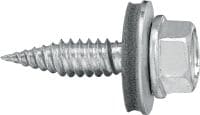 S-MS 41-51Z zelfborende plaatmetaalschroeven Zelfborende schroef (verzinkt koolstofstaal) met sluitring voor spaanloze bevestiging van dun plaatstaal (tot 2x 1,0 mm)