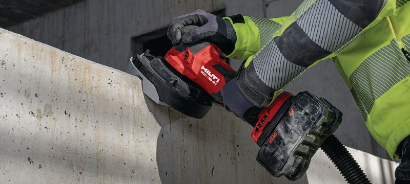 DGH 130-22 Accu betonslijpmachine Accu betonslijpmachine met koolborstelloze motor voor het slijpen van betonvoegen en het afwerken van oppervlakken (Nuron accu platform) Toepassingen 1