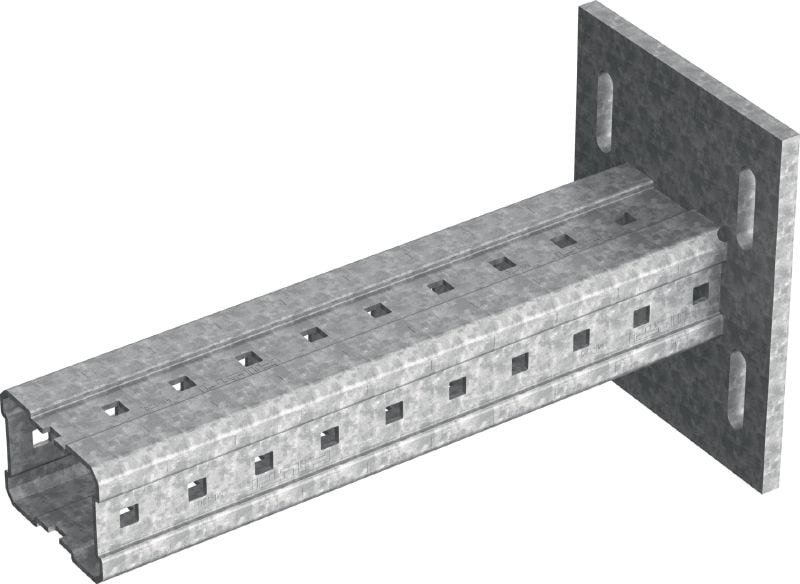 MIC-S120H beugel Thermisch verzinkte (HDG) boxprofielconsole voor verbindingen met staal in zware toepassingen