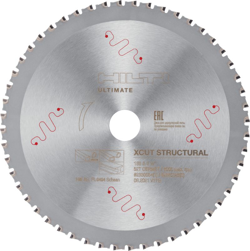 X-Cut cirkelzaagblad voor constructiestaal en roestvrij staal Cirkelzaagblad van topkwaliteit met keramische tanden om sneller te zagen en langer mee te gaan in constructiestaal, inclusief roestvrij staal