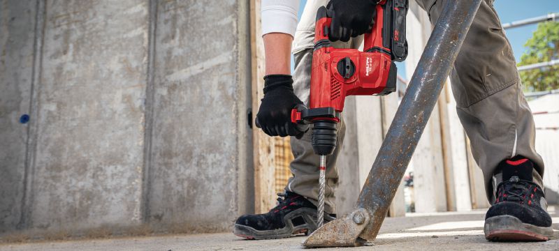 TE 6-22 accuboorhamer Veelzijdige SDS Plus accuboorhamer met groot boorbereik, verspaanfunctie en snelwisselboorkop (Nuron accuplatform) Toepassingen 1