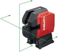 PM 20-CGE loodlaser met hoge precisie en kruislijnlaser Combi-laser met hoge precisie en groene straal, 2 lijnen en 4 punten voor het zetten van loodlijnen, nivelleren, uitlijnen en vierkant maken