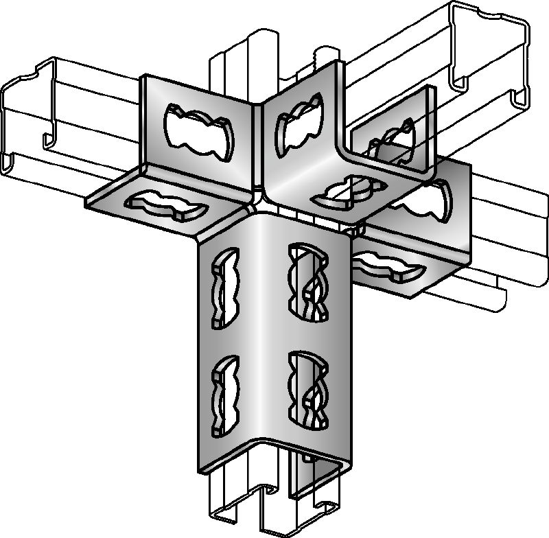 MQV-4/3 D Verzinkte railverbinder voor driedimensionale constructies