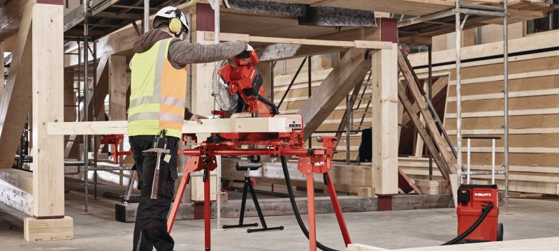 SM 60-22-accu-afkortzaag Dubbel-verstek afkortzaag met een zaagcapaciteit tot 100 x 355 mm│4x 13-3/4 (Nuron accuplatform) Toepassingen 1