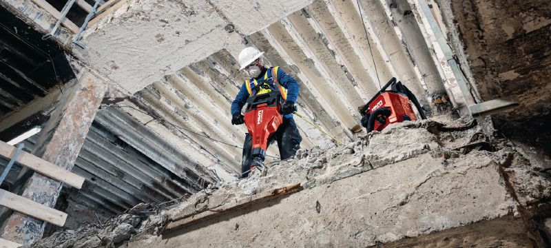 TE 2000-22 hakhamer op accu Krachtige accu-aangedreven hakhamer voor het breken van beton en andere sloopwerkzaamheden (Nuron-accuplatform) Toepassingen 1