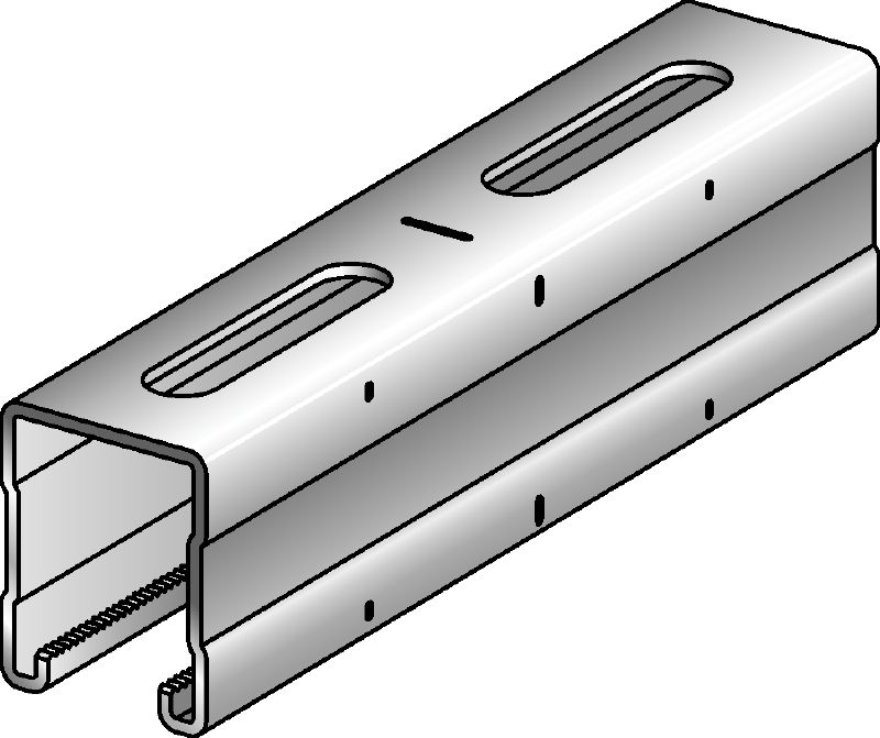 MQ-52-R rail Roestvast stalen (A4) MQ-rails van 52 mm hoog voor middelzware/zware toepassingen