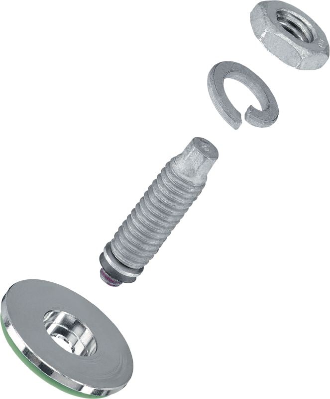 S-BT-EF HC schroefbout Schroefdraadbout (koolstofstaal, metrische schroefdraad) voor elektrische verbindingen op staal in licht corrosieve omgevingen, aanbevolen maximale doorsnede van de verbonden kabel 120 mm²