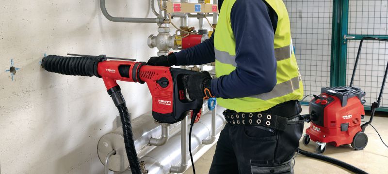 TE DRS-Y-stofafzuiging Stofafzuigingssysteem voor boren en hakken in beton met de Hilti SDS Max (TE-Y)-combihamers Toepassingen 1