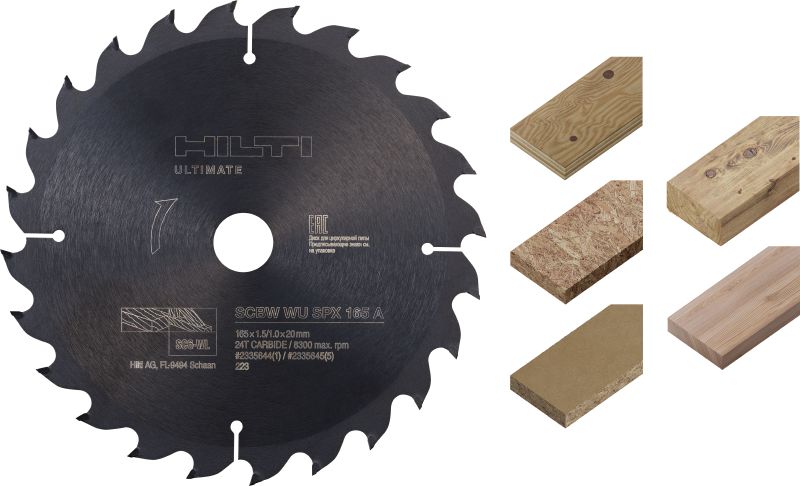 Universeel cirkelzaagblad voor hout (CPC) Krachtig cirkelzaagblad voor hout met hardmetalen tanden voor sneller zagen, langer meegaan en het maximaliseren van uw productiviteit met accuzagen