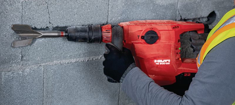 TE 500-22 hakhamer op accu SDS Max (TE-Y) hakhamer op accu voor hakken in beton of metselwerk, met Active Vibration Reduction (Nuron-accuplatform) Toepassingen 1