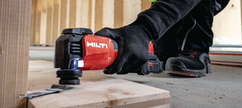 Multi tool SMT 6-22 op accu Krachtige multi tool op accu met een Starlock Max opname, AVR en een oscillerende hoek van 4° Toepassingen 1
