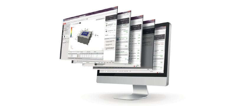 PROFIS Engineering Suite structurele ontwerpsoftware Structurele engineering ankerontwerpsoftware met codes en goedkeuringen, componentgebaseerd finite element methodeberekeningen, en een verscheidenheid aan bevestigingsmethoden