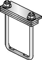 MIC-PS/MIC-PSP Thermisch verzinkte (HDG) verbinder voor de bevestiging van buisschoenen aan MI-draagbalken voor zware toepassingen met expansie