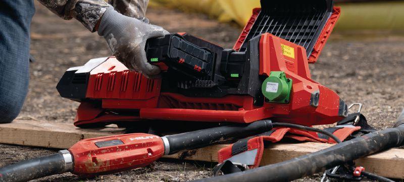 NCV Betontrilnaald Interne betontrilnaald voor gebruik met Hilti NVC 10-22 rugzakmodel betontrilnaald op accu (Nuron-accuplatform) Toepassingen 1