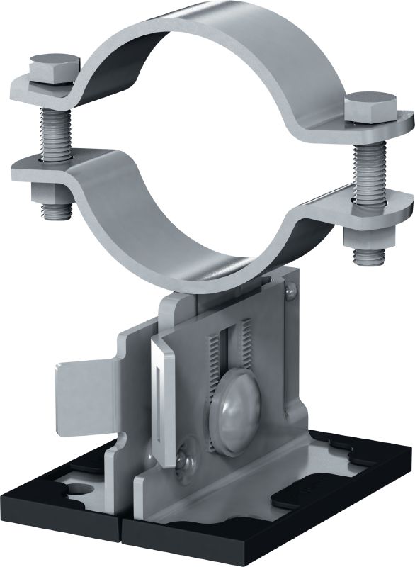 MP-PS 1-1 buisschoen Verstelbare enkele buisschoenen met coating voor buitengebruik voor het bevestigen van buizen met een diameter van 21-173 mm op diverse basismaterialen in matig corrosieve omgevingen