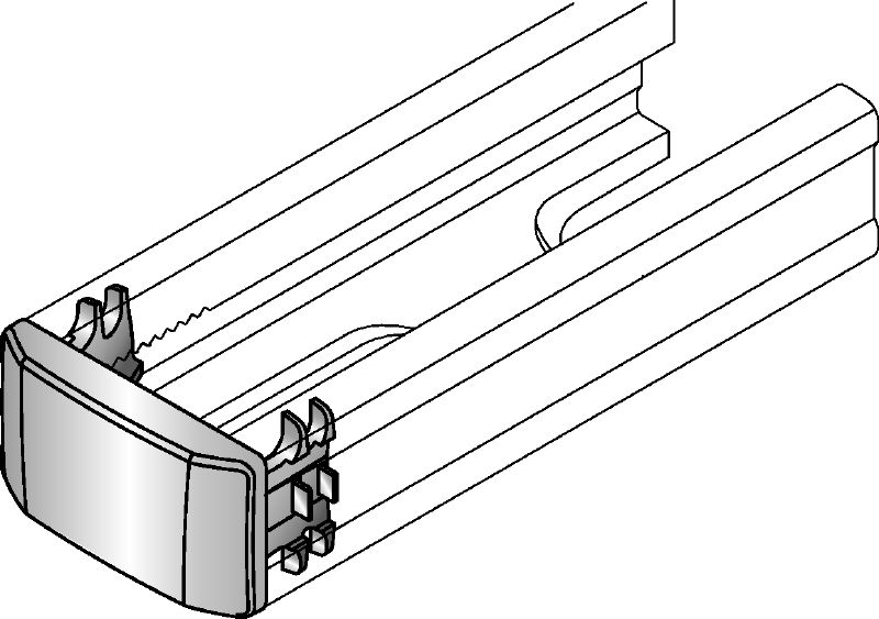 MM-E raileindkap Raileindkap om de uiteinden van Hilti MM-rails af te dekken