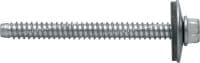 S-MP72S zelftappende schroeven Zelftappende schroef RVS A2 met 22 mm sluitring voor bevestiging van stalen/aluminium platen en sandwichpanelen aan HTU-kanalen