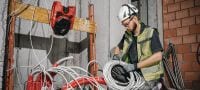 KCF 4-22 accuventilator voor de bouwplaats Krachtige ventilator voor de bouwplaats met een accu die de hele dag meegaat, roterende kop en ophanghaken voor het koelen en ventileren van werkplekken (Nuron accuplatform) Toepassingen 2