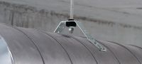 MVA-S ventilatiebeugel Verzinkte bevestiging voor ventilatiekanaal voor het bevestigen van ronde ventilatiekanalen met geluidsisolatie Toepassingen 1
